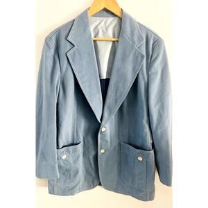 VTG 70s Lee Light Blue Jacket Mens 38” Denim Blazer Sport Coat Western Disco USA